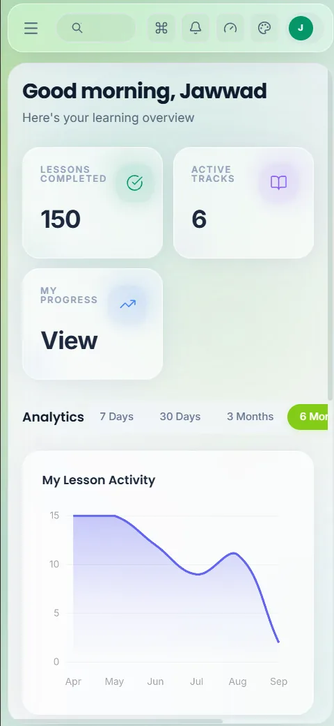 The learning portal on a phone